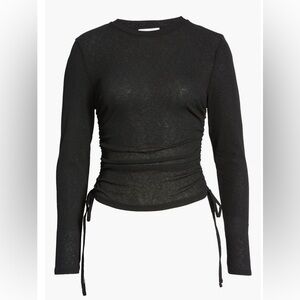 Topshop Side Ruched Mesh Top M